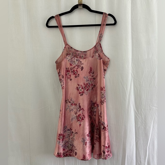 Vintage L.A. Intimates Pink Floral Spaghetti Strap Night Gown Dress Size Small - Picture 1 of 9